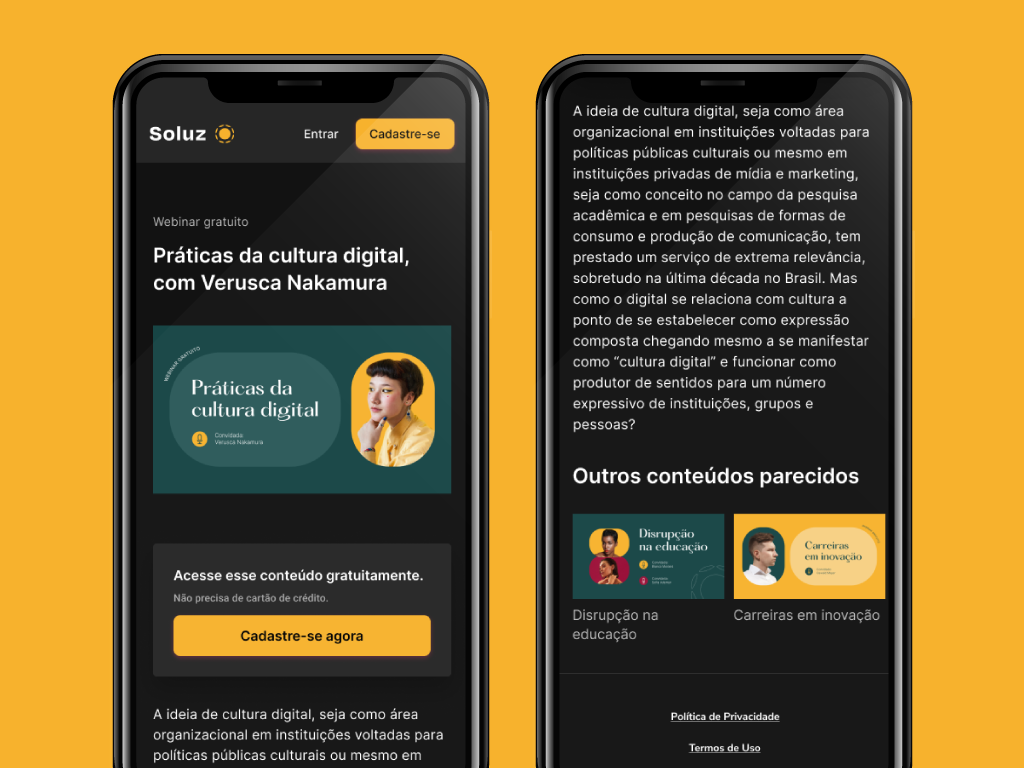 Solução - Páginas de Prévia de Conteúdo